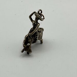 Vintage Sterling Silver .925 Bull Rider Matador Charm Pendant  12.4 Grams